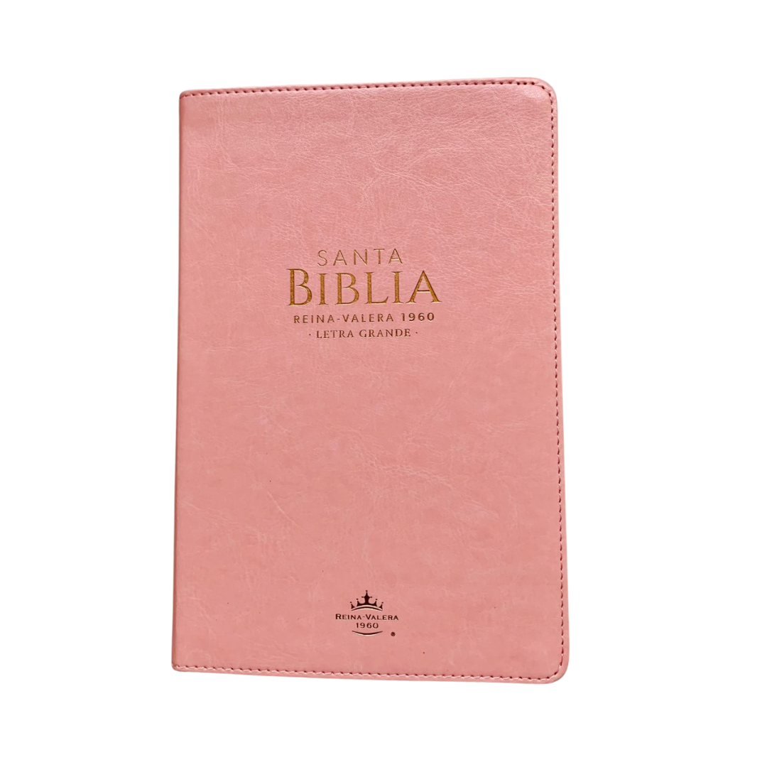 BIBLIA MANUAL LETRA GRANDE (Color Rosa claro con índice)