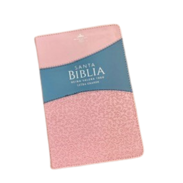 BIBLIA MANUAL LETRA GRANDE (Duo tono rosa y azul con cierre)