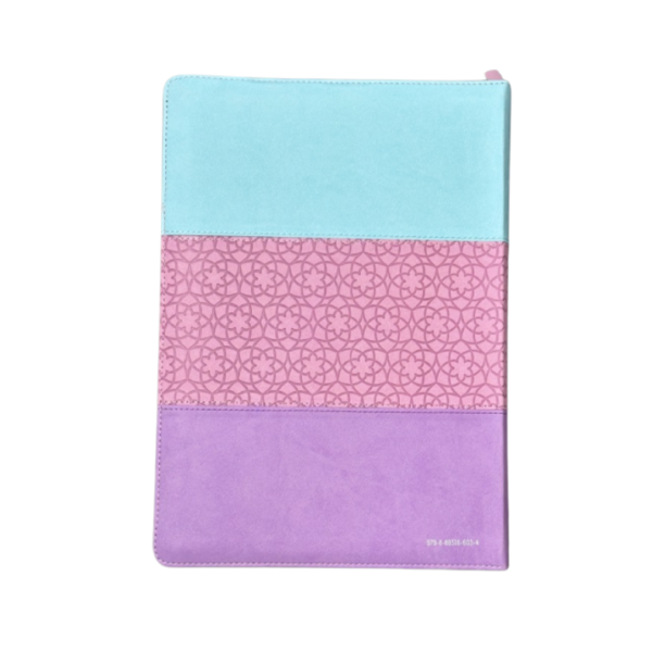 BIBLIA LETRA SUPER GIGANTE 3 TONOS/ CON CIERRE aqua-morado - Imagen 2
