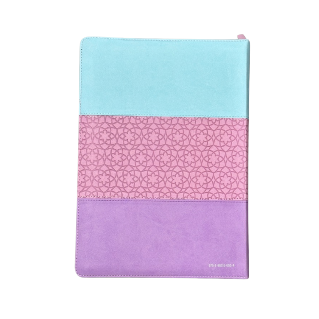 BIBLIA LETRA SUPER GIGANTE 3 TONOS/ CON CIERRE aqua-morado