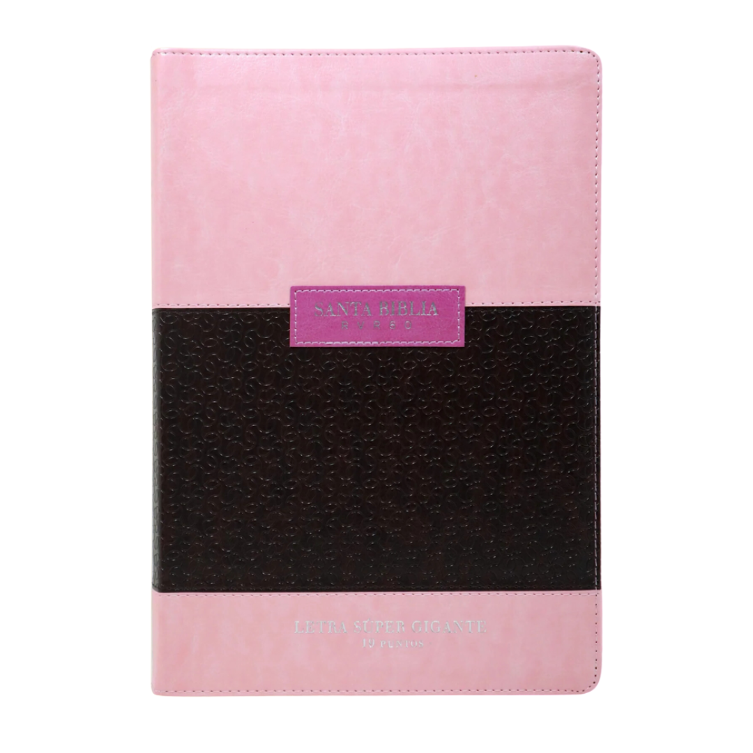 BIBLIA LETRA SUPER GIGANTE DUO TONO/CON CIERRE rosa-café