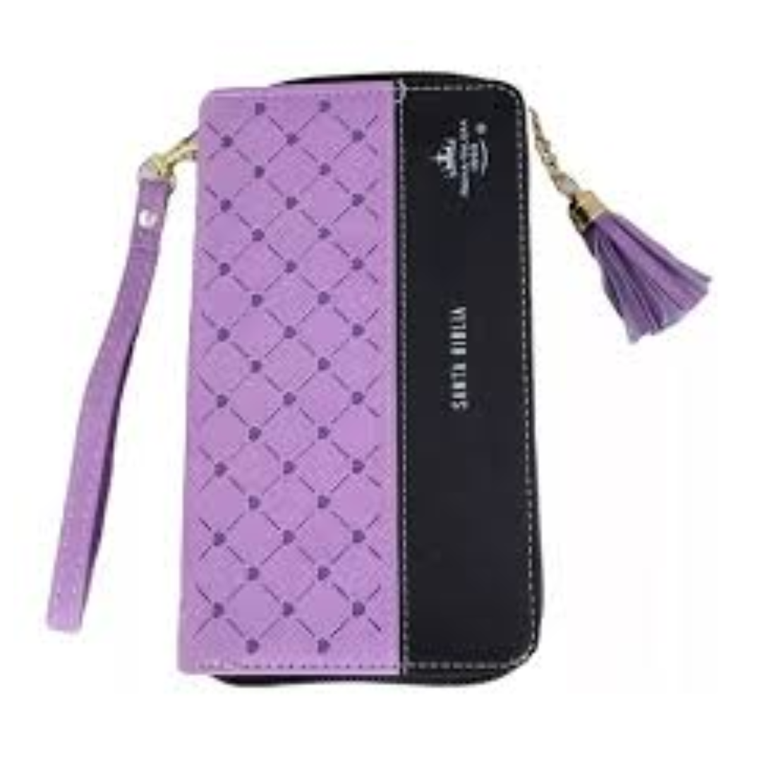 BIBLIA TIPO CARTERA -Bicolor morado-negro