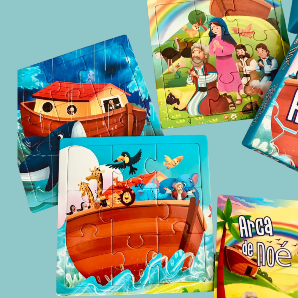ARCA DE NOÉ SET DE 3 ROMPECABEZAS + LIBRO - Imagen 2
