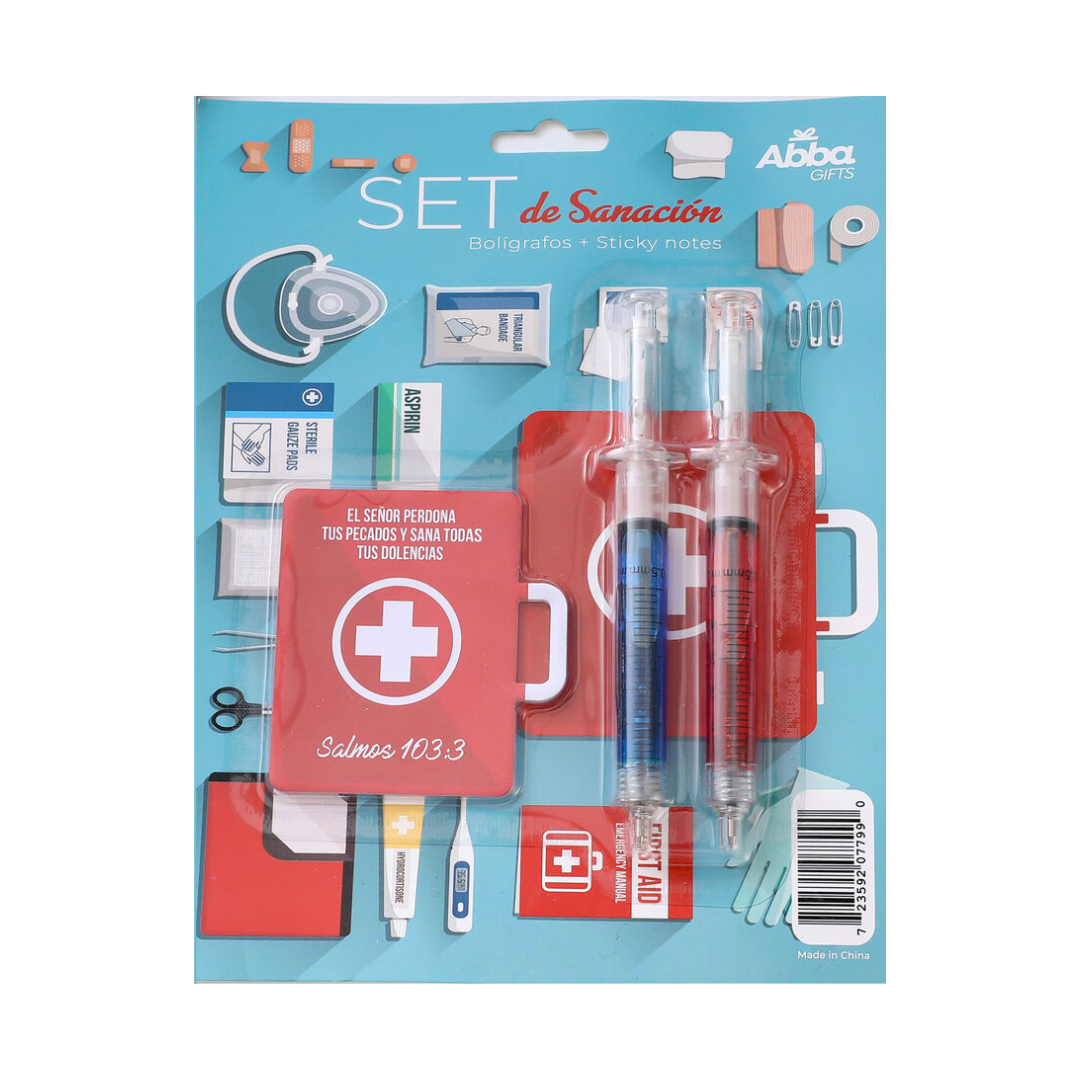 SET DE SANACIÓN -Bolígrafos+Sticky notes