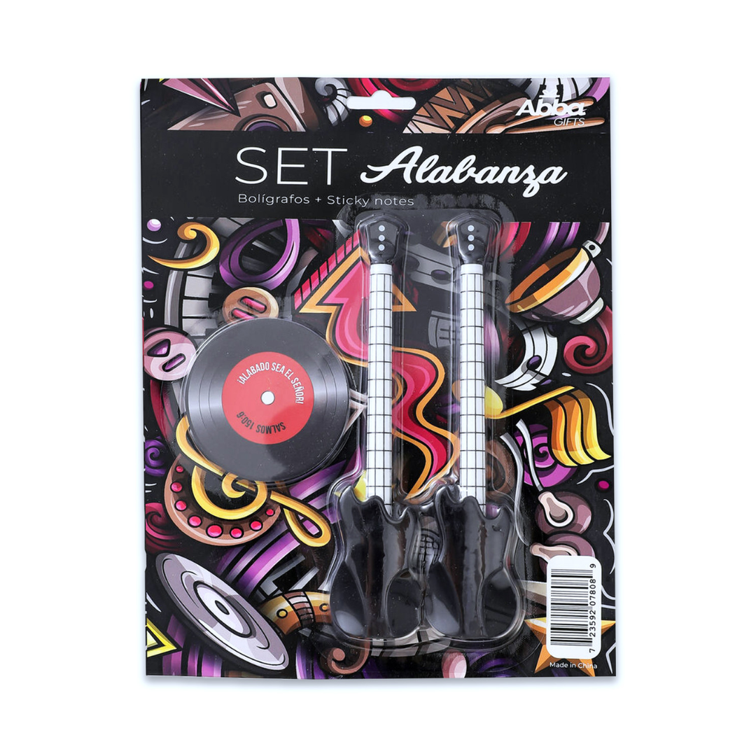 SET ALABANZA -Bolígrafos+Sticky notes